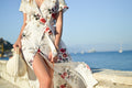 Off shoulder regency evening gown